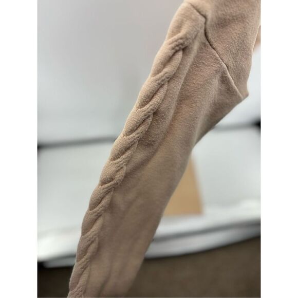 Monrow black tan color block cardigan with sleeve detail size medium old money - Picture 7 of 14